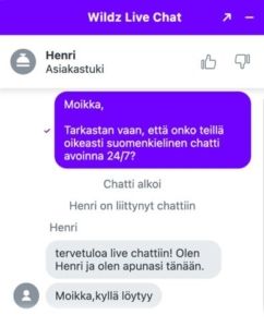 Wildz asiakaspalvelu Wildz asiakaspalvelu