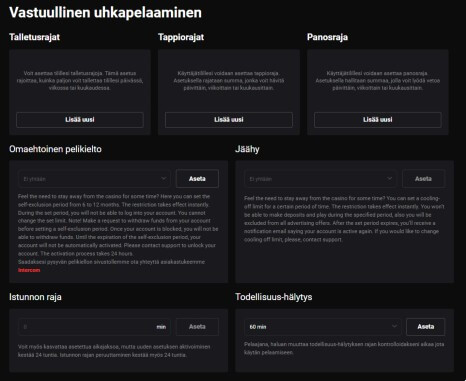 Vastuullisen pelaamisen työkalut N1 Casinolla Vastuullisen pelaamisen työkalut N1 Casinolla