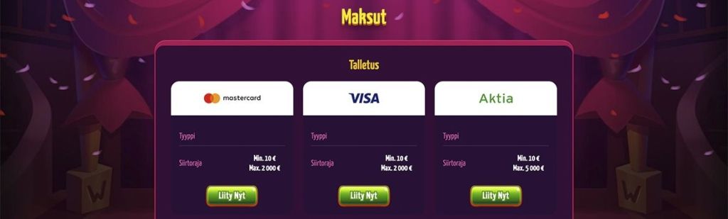 Winota Casino maksut Winota Casino maksut