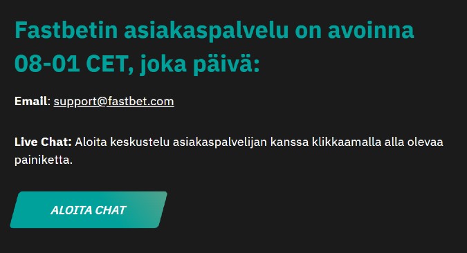 Fastbet asiakaspalvelu Fastbet asiakaspalvelu
