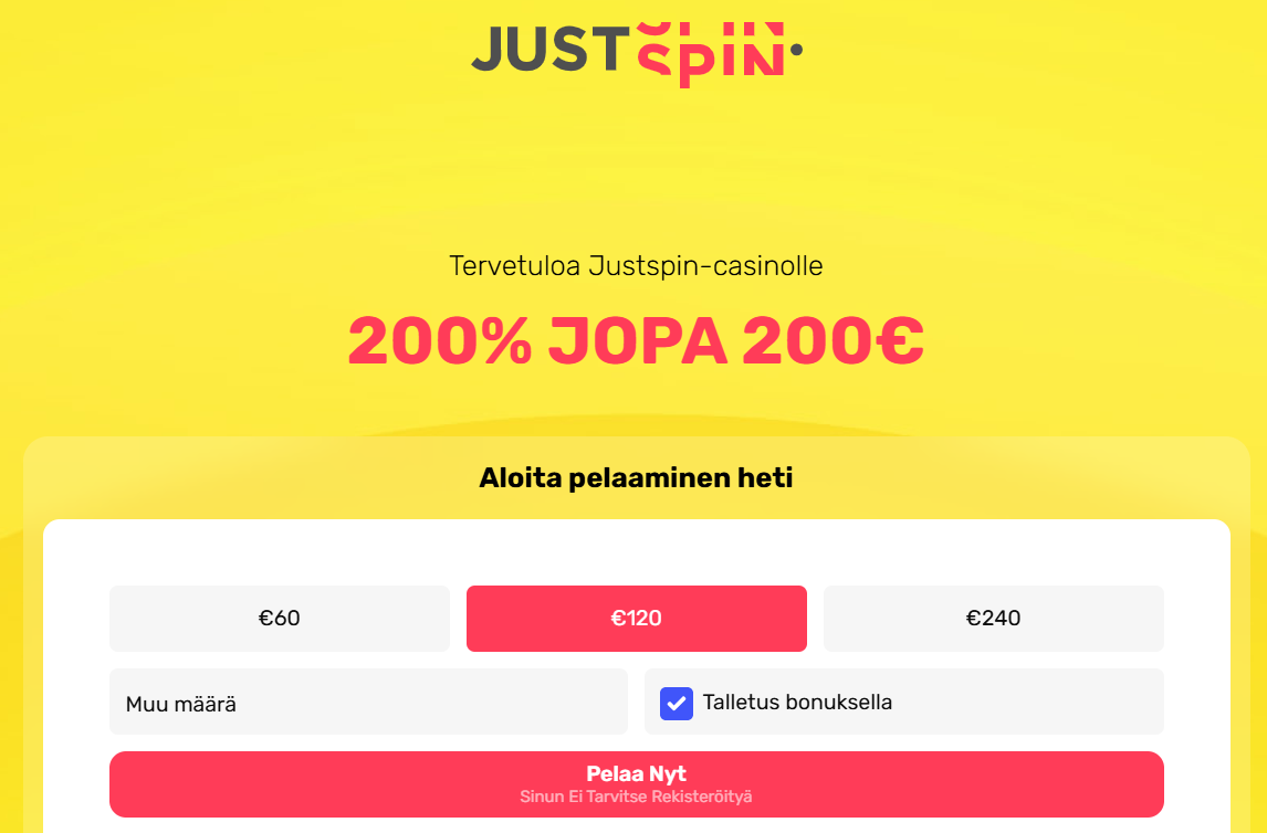 JustSpin bonus JustSpin Casino bonus