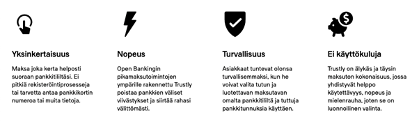 Trustly – hyödyt Trustly – hyödyt