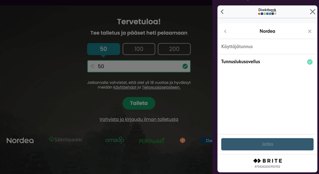 Brite kasino valitse talletettava summa Brite kasino valitse talletettava summa