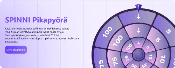 Spinnin Pikapyörä jakaa kierrätysvapaita ilmaiskierroksia. Spinnin Pikapyörä jakaa kierrätysvapaita ilmaiskierroksia.