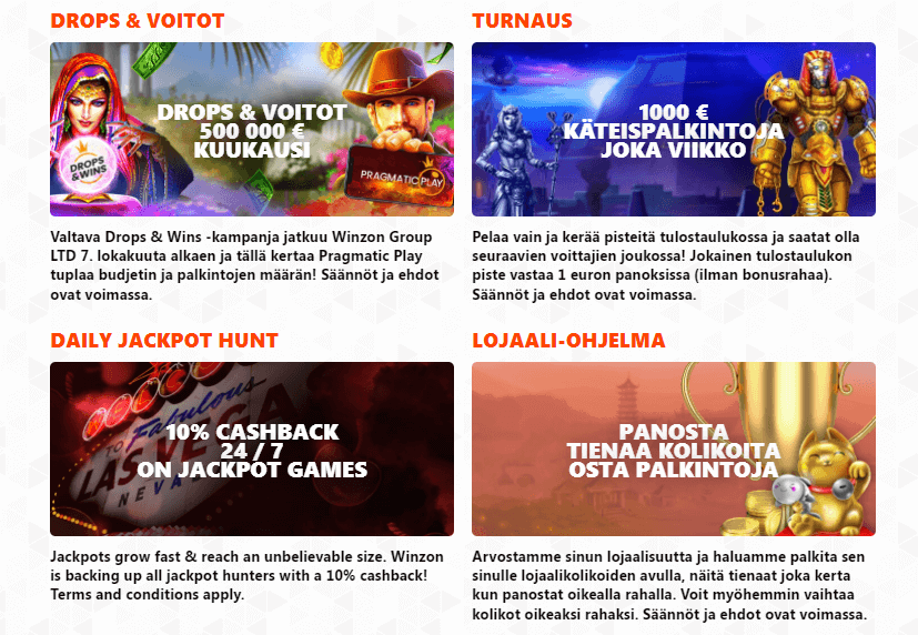 Winzon Casino tarjoukset Winzon Casino tarjoukset