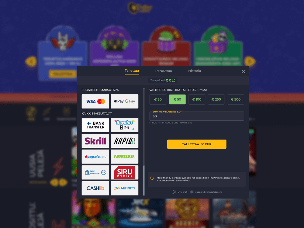 Rolling Slots talletus Rolling Slots talletus