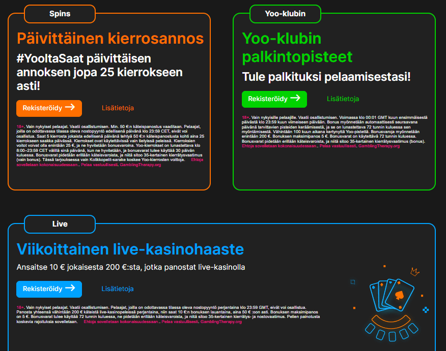 SpinYoo Casino tarjoukset SpinYoo Casino tarjoukset