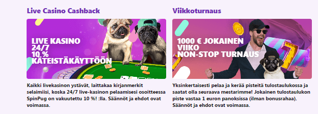SpinPug Casino tarjoukset SpinPug Casino tarjoukset