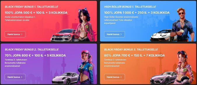 Need For Spin bonus jakautuu 3 talletukselle. Need For Spin bonus jakautuu 3 talletukselle.