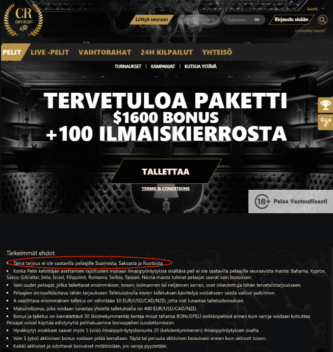 ChipsResort Kasino bonus Chips Resort Kasino bonus