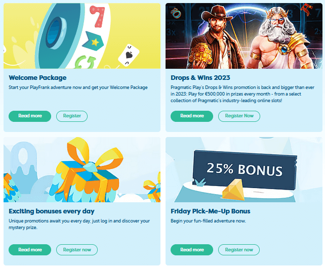 PlayFrank Casino tarjoukset PlayFrank Casino tarjoukset