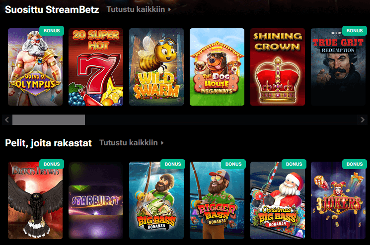 StreamBetz Casino pelit StreamBetz Casino pelit