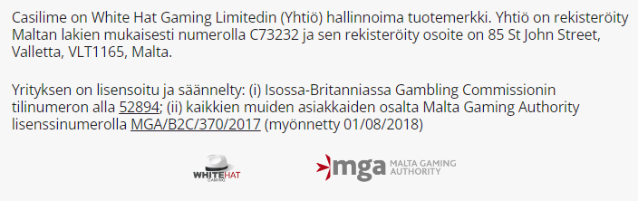 Casilime Casino lisenssi Casilime Casino lisenssi