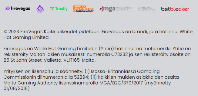 FireVegas Casino lisenssi FireVegas Casino lisenssi