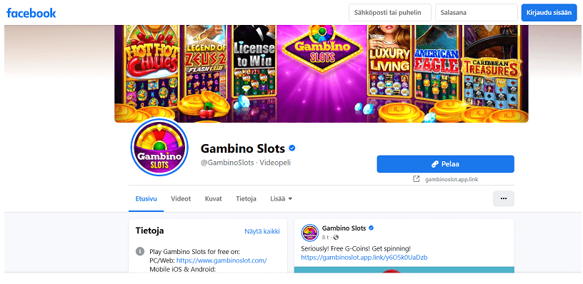 Gambino Slots - Yhdistä Facebook Gambino Slots - Yhdistä Facebook