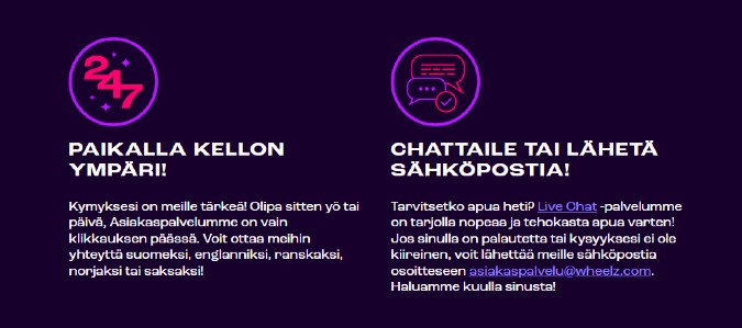 Wheelz Casino asiakaspalvelu Wheelz Casino asiakaspalvelu