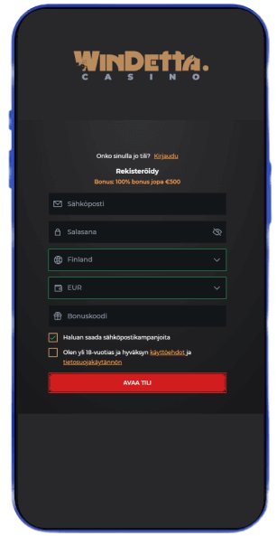 Windetta Casino rekisteröinti Windetta Casino rekisteröinti