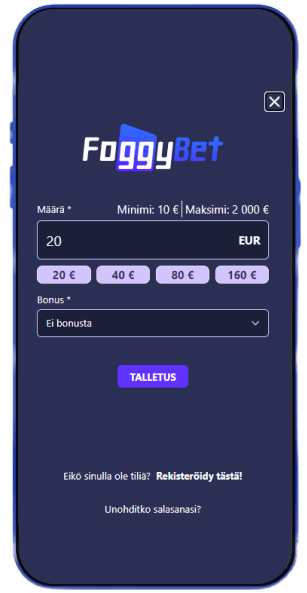 Foggybet Casino talletus Foggybet Casino talletus