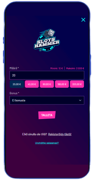 SlotsHammer Casino talletus SlotsHammer Casino talletus
