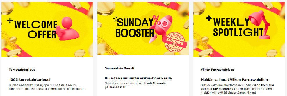 JustSpin tarjoukset JustSpin tarjoukset