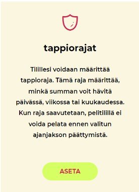 Tappiorajat nettikasinolla Tappiorajat nettikasinolla