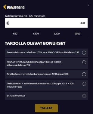 Dazzlehand Casino talletus Dazzlehand Casino talletus