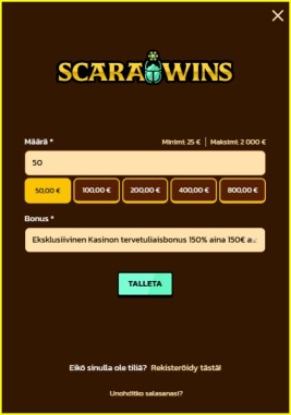 Scarawins Casino talletus Scarawins Casino talletus