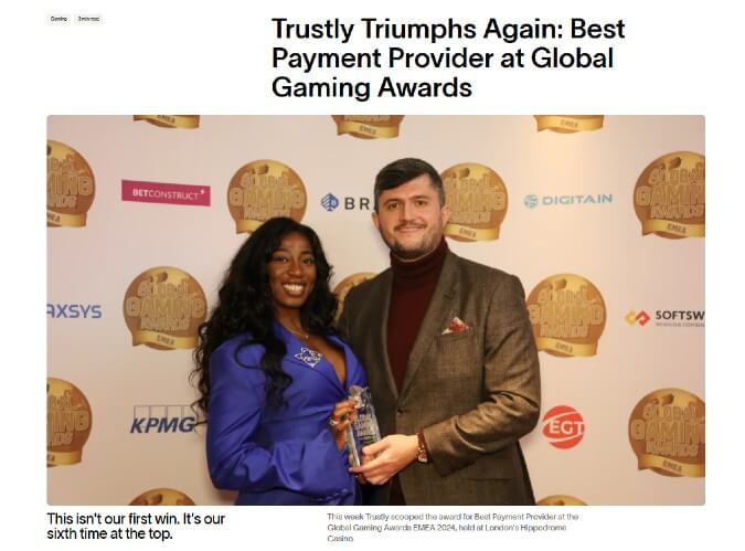 Trustly: Paras maksupalvelun tarjoaja 2024 – Global Gaming Awards Trustly: Paras maksupalvelun tarjoaja 2024 – Global Gaming Awards