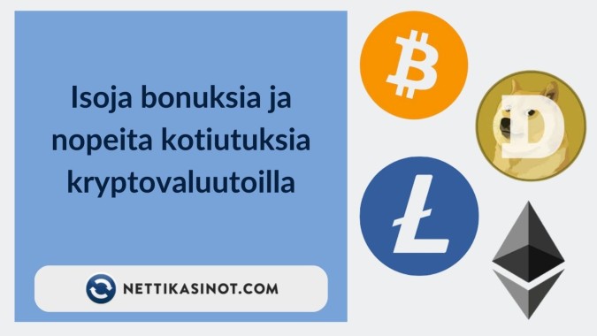 Kryptokasinoilla tarjoillaan myös isoja bonuksia Kryptokasinoilla tarjoillaan myös isoja bonuksia