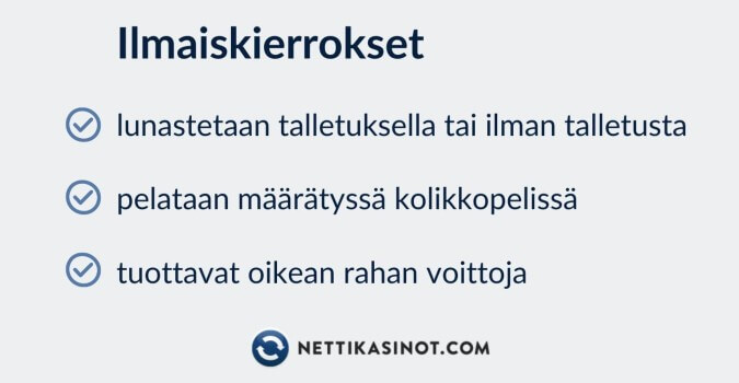 Kasino ilmaiskierrokset Kasino ilmaiskierrokset