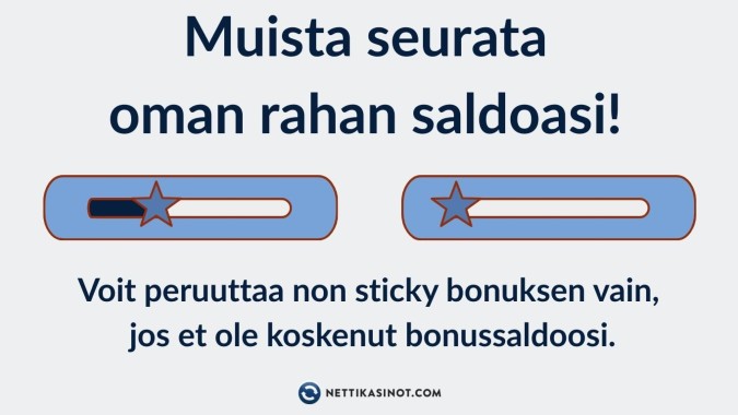 Seuraa oman talletuksesi kulumista, jos haluat peruuttaa bonuksen Seuraa oman talletuksesi kulumista, jos haluat peruuttaa bonuksen