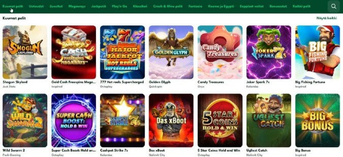 Big Lucky Casinon pelit on valittu yli 90 tuottajalta. Big Lucky Casinon pelit on valittu yli 90 tuottajalta.