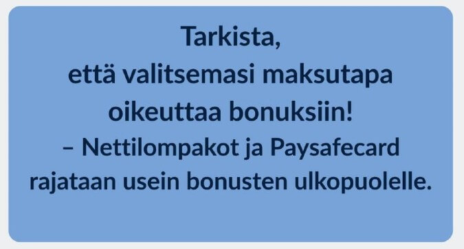 Sallitut maksutavat Sallitut maksutavat