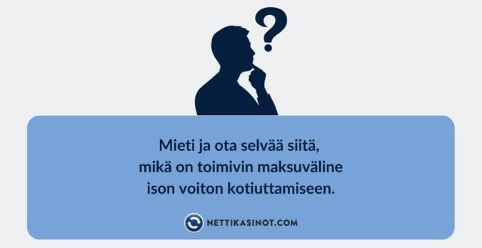 Suurten voittojen kotiuttaminen voi vaatia uuden maksuvälineen Suurten voittojen kotiuttaminen voi vaatia uuden maksuvälineen