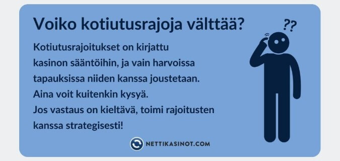 Kotiutusrajojen välttely ei onnistu, mutta toisinaan joustoa on tarjolla Kotiutusrajojen välttely ei onnistu, mutta toisinaan joustoa on tarjolla