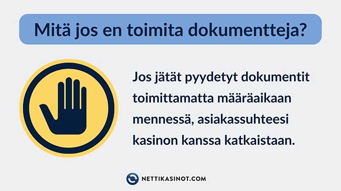 Mitä tapahtuu, jos en toimita dokumentteja kasinolle Mitä tapahtuu, jos en toimita dokumentteja kasinolle