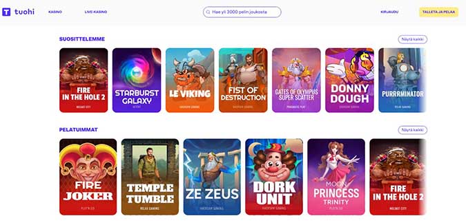 Tuohi casino pelit Tuohi Casino pelit
