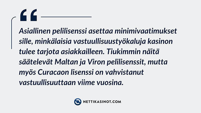 Lisenssi ja vastuullinen pelaaminen Lisenssi ja vastuullinen pelaaminen
