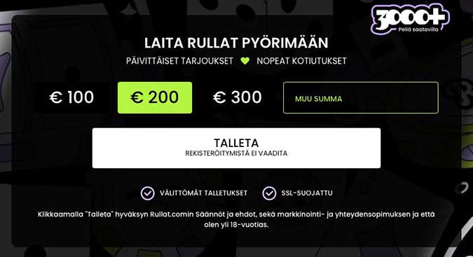 Rullat Casino talletus käy Britella verkkopankista. Rullat Casino talletus käy Britella verkkopankista.