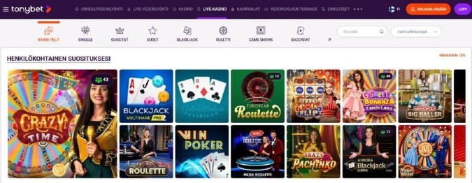 TonyBet Live Casino TonyBet Live Casino
