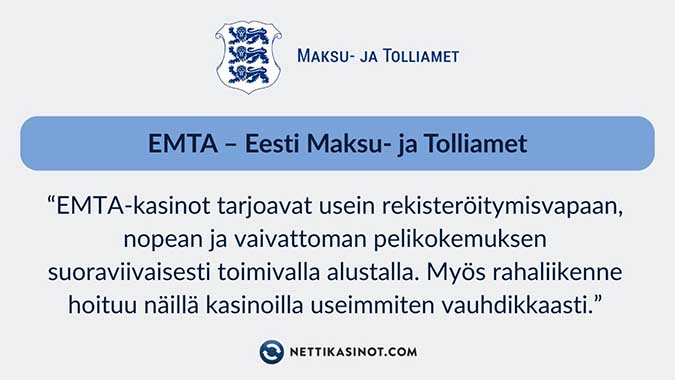 Vinkit eri lisensseille EMTA-lisenssin kasinoilla pelaajat voivat nauttia nopeasta ja sujuvasti pelikokemuksesta.