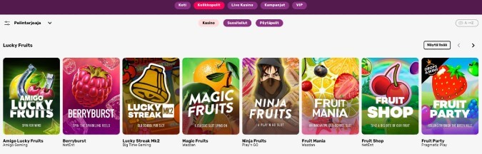Lucky Fruits Casino pelit Lucky Fruits Casino pelit