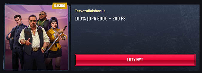 Mafia Casino Bonus Mafia Casinon tervetuliaisbonus