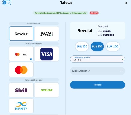 Monoplay talletukset Monoplay talletukset