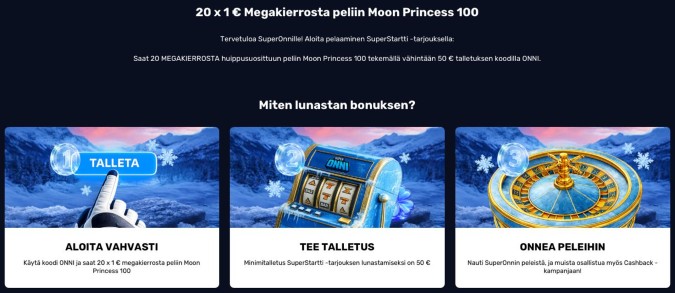 SuperOnni tervetuliaistarjous SuperOnni tervetuliaistarjous