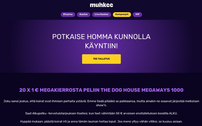 Muhkee Casinon tervetuliaisbonus Muhkee Casinon tervetuliaisbonus
